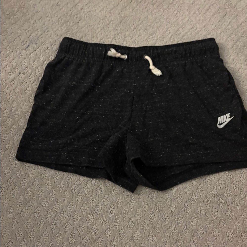 Nike Women's Black Heathered Drawstring Athletic Shorts